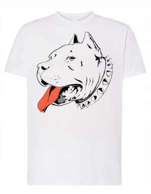 T-Shirt męski fajny nadruk PIES AMSTAF r.3XL