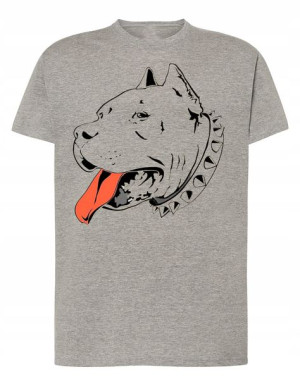 T-Shirt męski fajny nadruk PIES AMSTAF r.3XL