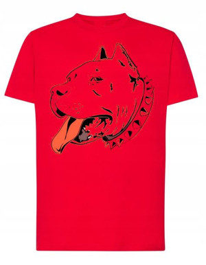 T-Shirt męski fajny nadruk PIES AMSTAF r.4XL