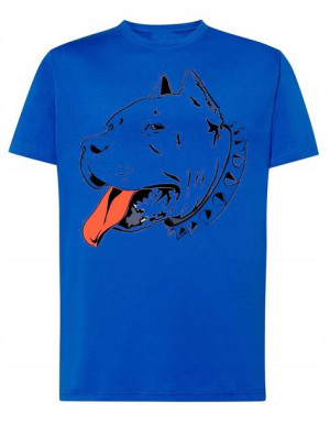 T-Shirt męski fajny nadruk PIES AMSTAF r.M