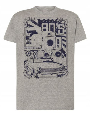 T-Shirt męski fajny nadruk RETRO 80’s r.4XL