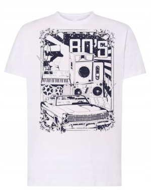 T-Shirt męski fajny nadruk RETRO 80’s r.5XL