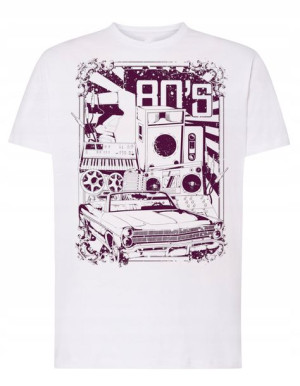 T-Shirt męski fajny nadruk RETRO 80’s r.M