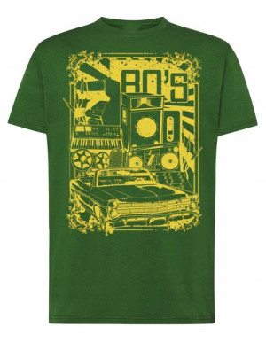 T-Shirt męski fajny nadruk RETRO 80’s r.S