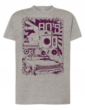 T-Shirt męski fajny nadruk RETRO 80’s r.XXL