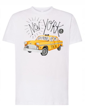 T-Shirt męski fajny nadruk Taxi NEW YORK r.5XL