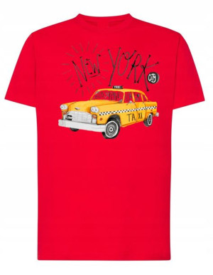 T-Shirt męski fajny nadruk Taxi NEW YORK r.M