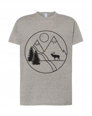 T-shirt Męski Góry Jeleń Turystyczny Nadruk R. 5xl