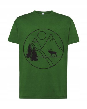 T-shirt Męski Góry Jeleń Turystyczny Nadruk R. S
