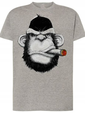 T-Shirt męski Goryl Z Cygarem R.4XL