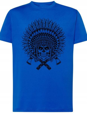 T-Shirt Męski Indianin Czaszka Modny Lato R.S