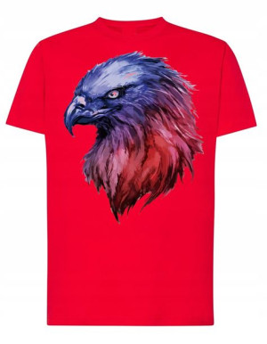 T-Shirt męski kolorowy nadruk głowa ORZEŁ r.4XL