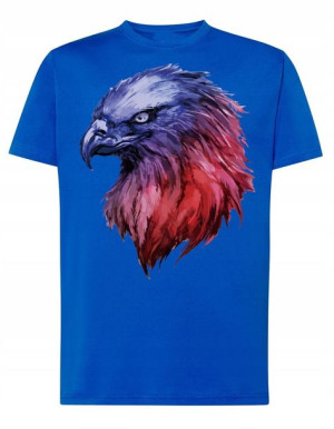 T-Shirt męski kolorowy nadruk głowa ORZEŁ r.S