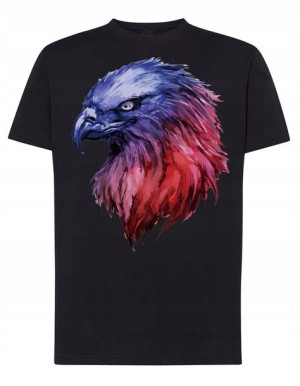 T-Shirt męski kolorowy nadruk głowa ORZEŁ r.XXL