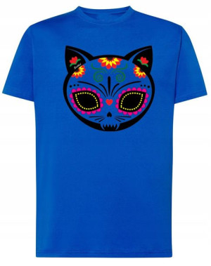T-Shirt męski kolorowy nadruk KOT KOTEK r.M