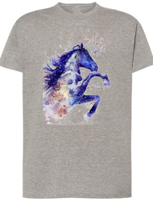 T-Shirt Męski Koń Modny Kolorowy Nadruk Rozm.L