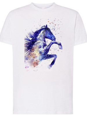T-Shirt Męski Koń Modny Kolorowy Nadruk Rozm.L