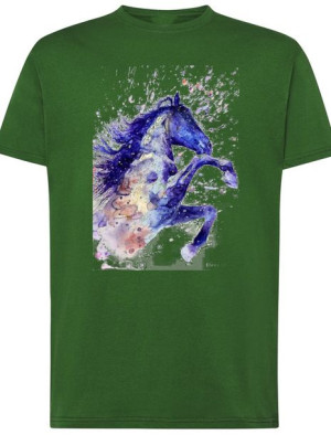 T-Shirt Męski Koń Modny Kolorowy Nadruk Rozm.XL