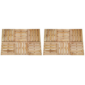Płytki tarasowe, 12 szt., 50 x 50 cm, drewno, brązowe