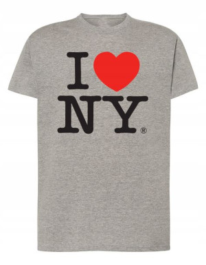 T-Shirt męski modny nadruk I love NEW YORK r.XS