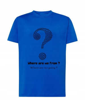 T-Shirt męski modny nadruk kim jesteśmy ? Rozm.XS