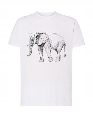 T-Shirt męski modny nadruk słoń Rozm.3XL