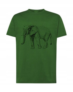 T-Shirt męski modny nadruk słoń Rozm.5XL