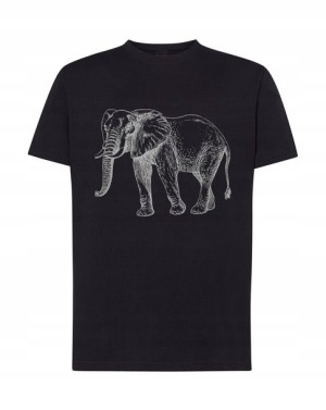 T-Shirt męski modny nadruk słoń Rozm.XL