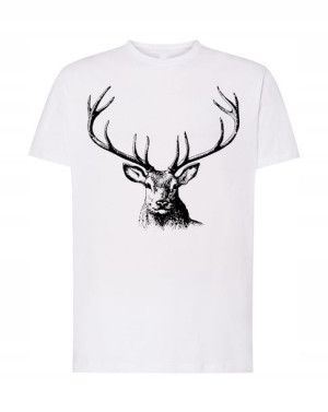 T-shirt Męski Myśliwy Jeleń Logo Nadruk R. 3xl