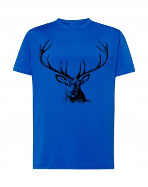 T-shirt Męski Myśliwy Jeleń Logo Nadruk R. Xxl