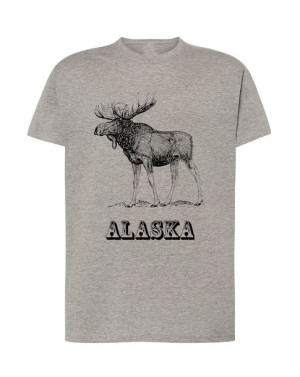 T-Shirt męski nadruk Alaska Łoś Logo Rozm.S