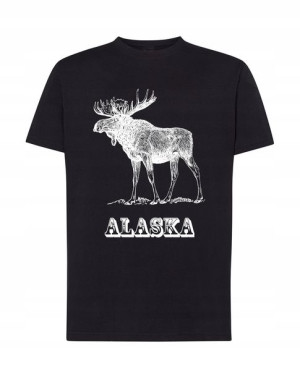 T-Shirt męski nadruk Alaska Łoś Logo Rozm.XL