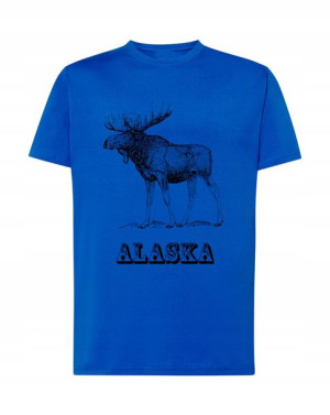 T-Shirt męski nadruk Alaska Łoś Logo Rozm.XL