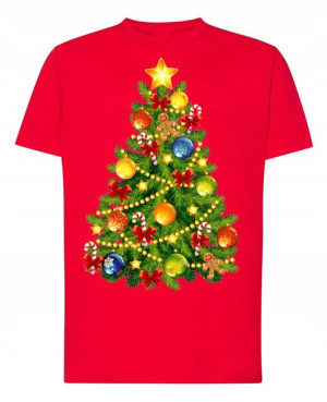 T-Shirt męski nadruk Choinka R.XL