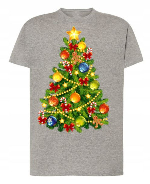 T-Shirt męski nadruk Choinka R.XS
