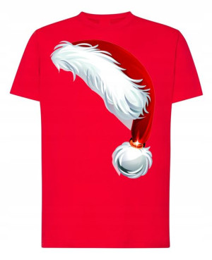 T-Shirt męski nadruk Czapka Mikołaja R.XXL