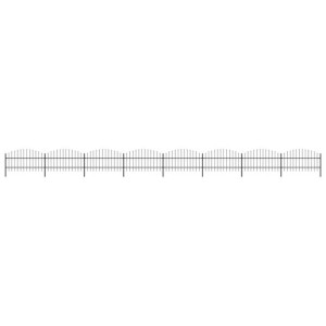 Panele ogrodzeniowe z grotami, stal, (0,75-1) x 13,6 m, czarne