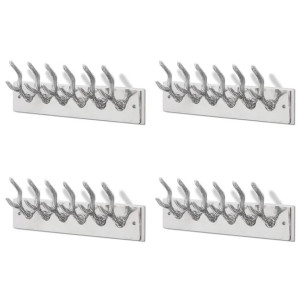 Wieszaki na płaszcze, 4 szt., srebrne, aluminiowe