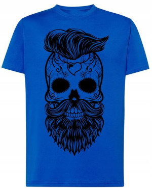 T-Shirt męski nadruk CZASZKA BRODA r.3XL