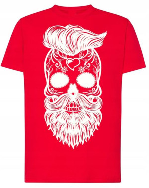 T-Shirt męski nadruk CZASZKA BRODA r.5XL