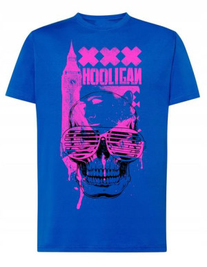 T-Shirt męski nadruk czaszka HOOLIGAN r.5XL