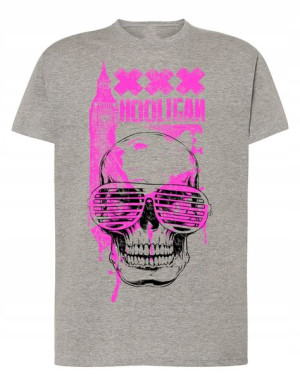 T-Shirt męski nadruk czaszka HOOLIGAN r.M