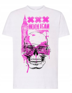 T-Shirt męski nadruk czaszka HOOLIGAN r.XXL