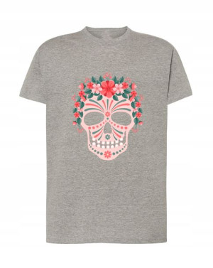 T-Shirt męski nadruk Czaszka Kwiatki Rozm.S