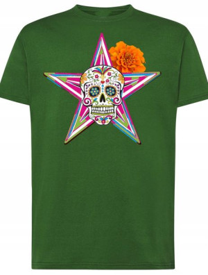 T-Shirt męski nadruk Czaszka Meksykańska Rozm.4XL