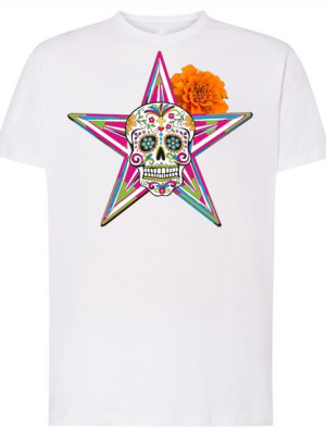 T-Shirt męski nadruk Czaszka Meksykańska Rozm.S