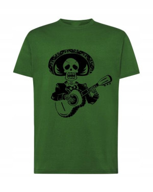 T-Shirt męski nadruk CZASZKA MUERTOS GITARA r.M
