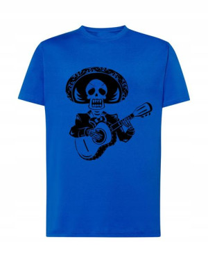 T-Shirt męski nadruk CZASZKA MUERTOS GITARA r.M