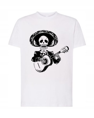 T-Shirt męski nadruk CZASZKA MUERTOS GITARA r.XS