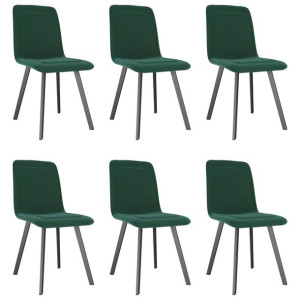 Krzesła stołowe, 6 szt., zielone, aksamitne